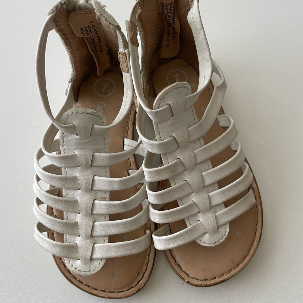 Chic Cat and Jack White Kids Gladiator Sandals